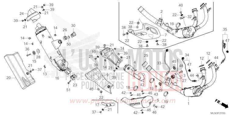 SILENCIEUX D'ECHAPPEMENT de Africa Twin Méca MAT BALLISTIC BLACK METALLIC (NHA86) de 2024